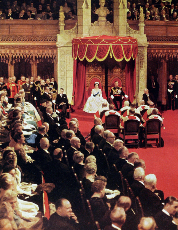 Photo of the opening of the Twenty-Third Parliament of Canada, October 14, 1957