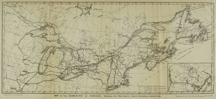 1870-Dominion of Canada, showing the Railways and their principal connections