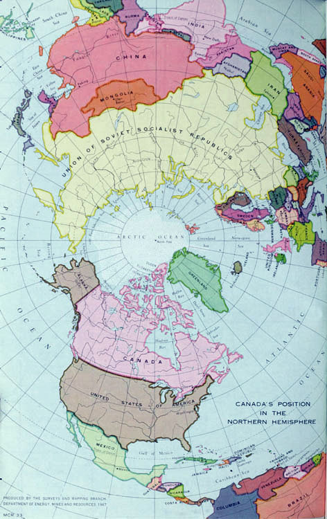 Canada's position in the Northern Hemisphere, 1967