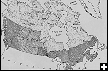 Le Canada en 1873, après l'entrée de la Colombie-Britannique dans la Confédération en 1871, et celle de l'Île du Prince-Édouard, en 1873