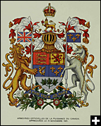 Armoiries Officielles de la puissance du Canada. Approuvées le 21 novembre 1921.