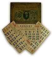 Photograph of an old calendar