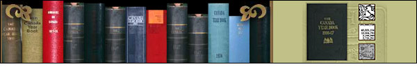 Banner: Browse collection by year. Image of the Canada Year Book spines in a book case with the cover of the selected Canada Year Book.